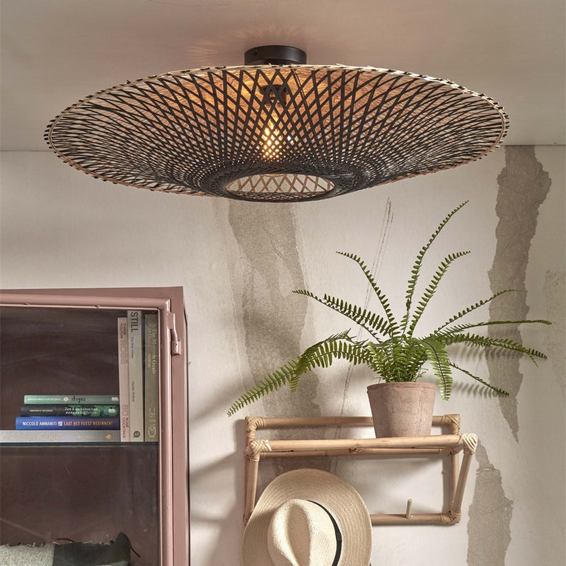 Dimensions Kalimantan Natural and Black Bamboo Ceiling Light 87 cm E27