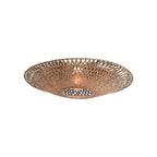 Plafonnier Kalimantan bambou noir et naturel plat 44 cm E27