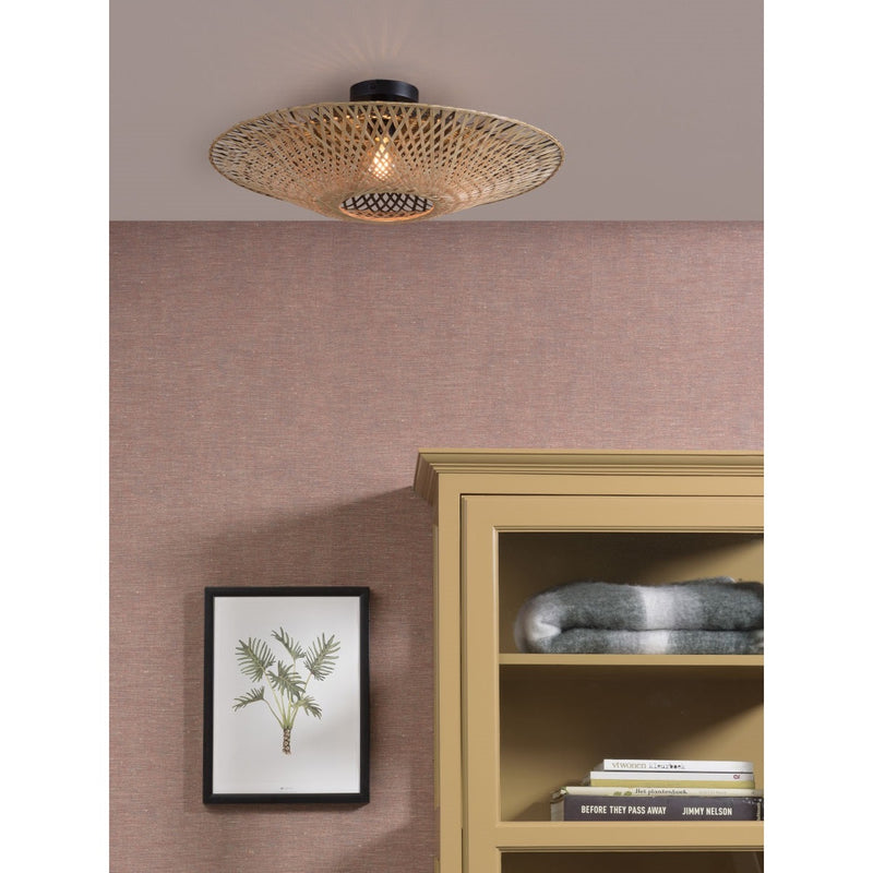 Dimensions Plafón Kalimantan bambú negro y natural 60 cm E27