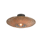 Plafonnier Kalimantan bambou noir et naturel plat 60 cm E27