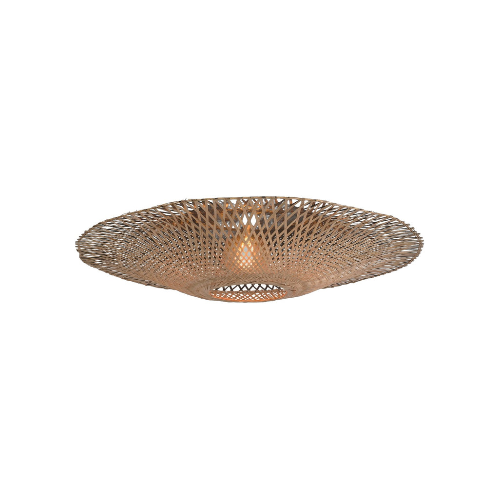 Plafonnier Kalimantan bambou noir et naturel plat 87 cm E27