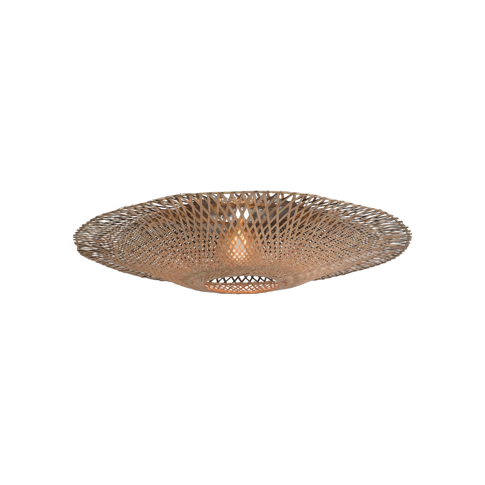 Plafonnier Kalimantan bambou noir et naturel plat 87 cm E27