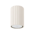 Plafonnier Karbon 10 tube cannelé beige, tube cannelé au ras du plafond