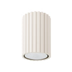 Plafonnier Karbon 10 tube cannelé beige, tube cannelé au ras du plafond