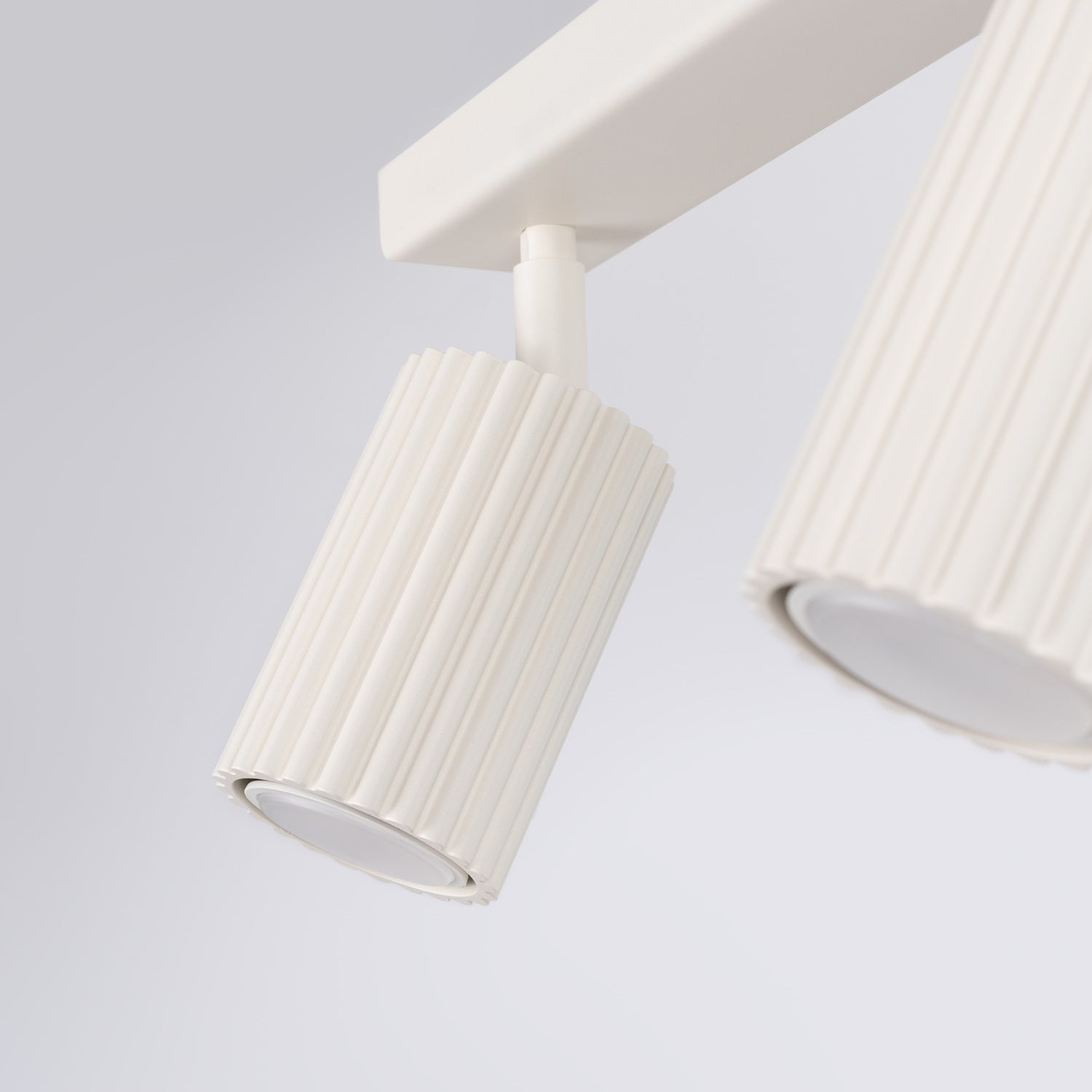 Plafonnier Karbon 2 spots barre beige et sa barre de fixation