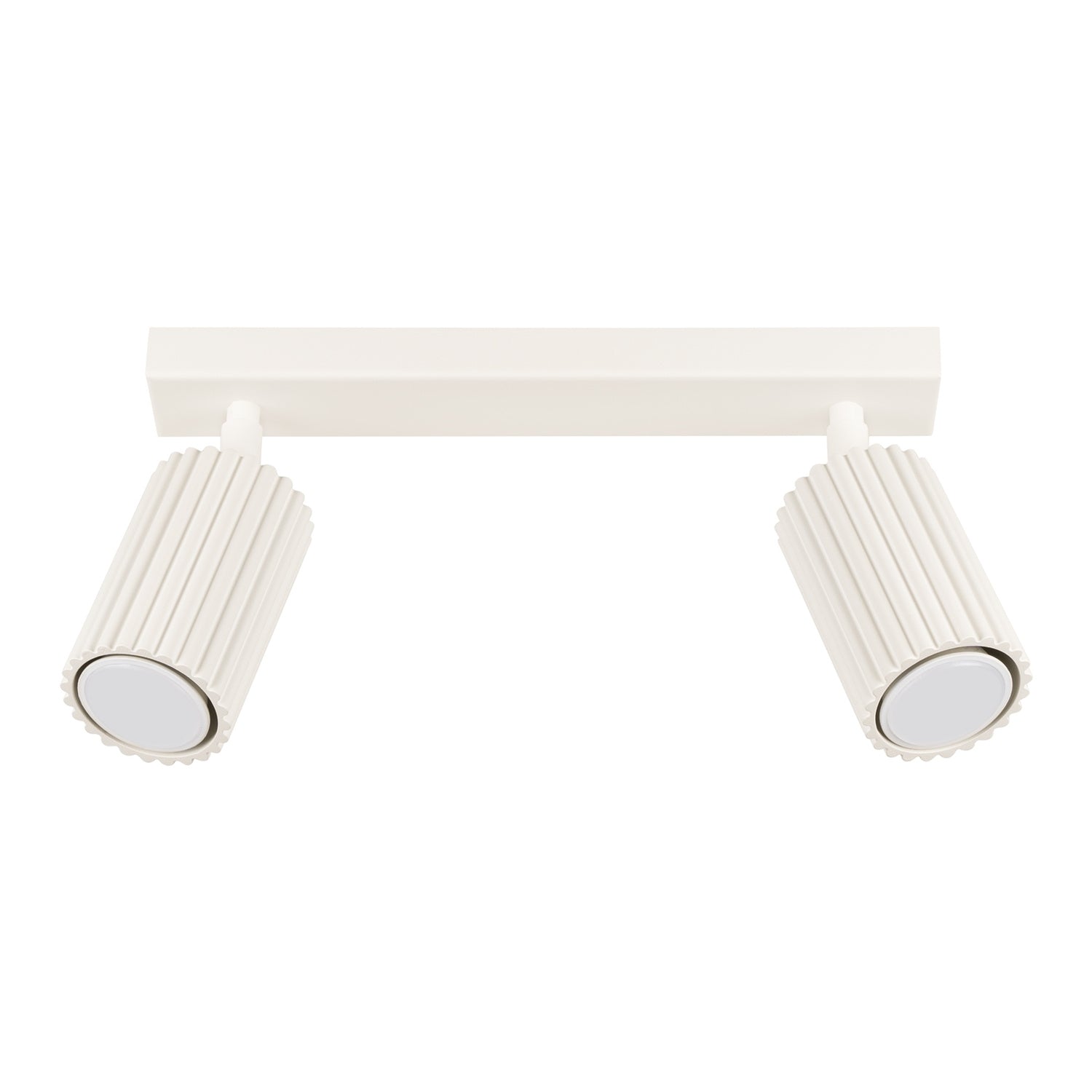 Plafonnier Karbon 2 spots barre beige, deux spots orientables sur leur barre