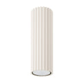 Plafonnier Karbon 20 tube cannelé beige, tube cannelé au ras du plafond