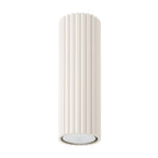 Plafonnier Karbon 20 tube cannelé beige, tube cannelé au ras du plafond