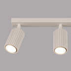 Plafonnier Karbon 3 spots barre beige et sa barre de fixation