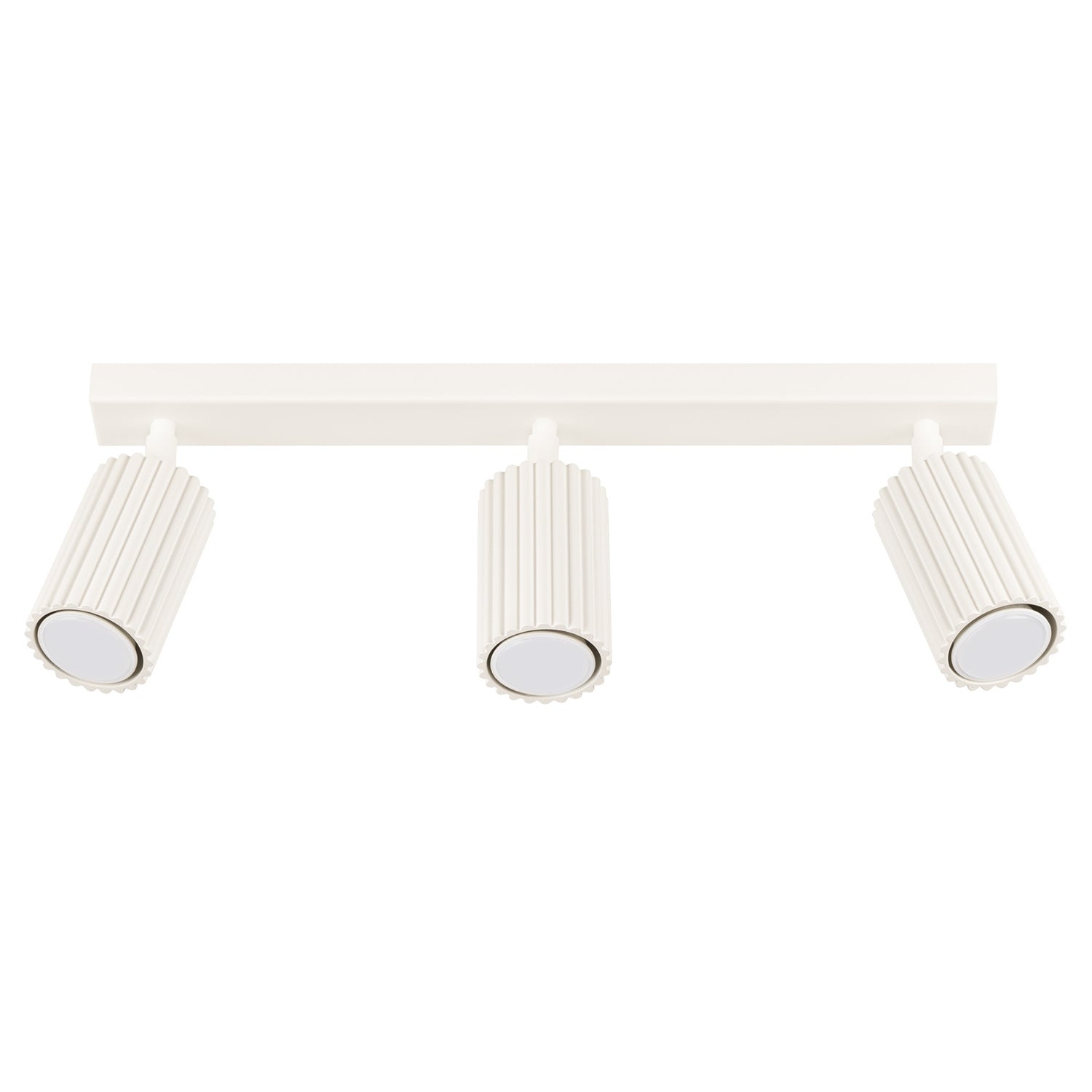 Plafonnier Karbon 3 spots barre beige, trois spots orientables sur leur barre