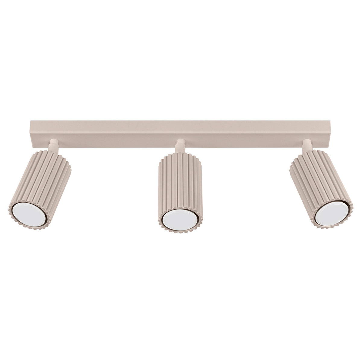 Plafonnier Karbon 3 spots barre taupe, trois spots orientables sur leur barre