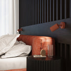 Plafonnier Karbon 3 spots rond aluminium ocre rouge dans un intérieur