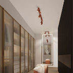 Plafonnier Karbon 3 spots rond aluminium ocre rouge en situation