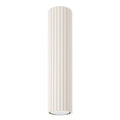 Plafonnier Karbon 30 tube cannelé beige, tube cannelé au ras du plafond