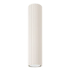 Plafonnier Karbon 30 tube cannelé beige, tube cannelé au ras du plafond