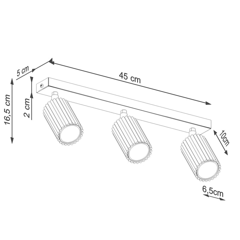 Dimensions Deckenleuchte Karbon 4 Spots quadratisch GU10