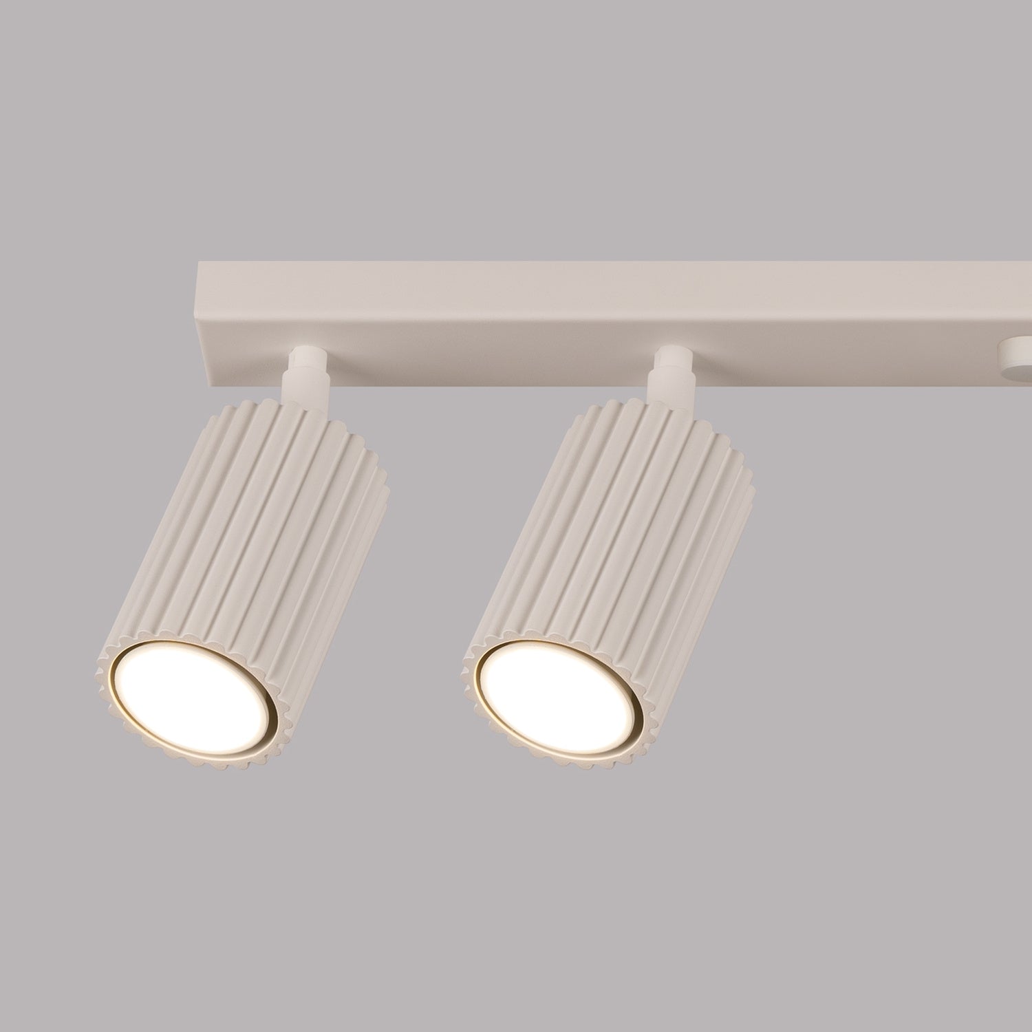 Plafonnier Karbon 6 spots barre beige et sa barre de fixation