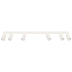 Plafonnier Karbon 6 spots barre beige, six spots orientables sur leur barre