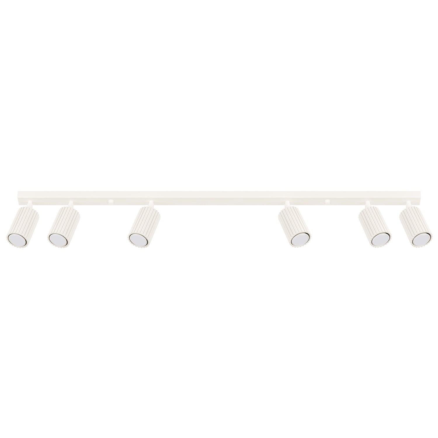 Plafonnier Karbon 6 spots barre beige, six spots orientables sur leur barre