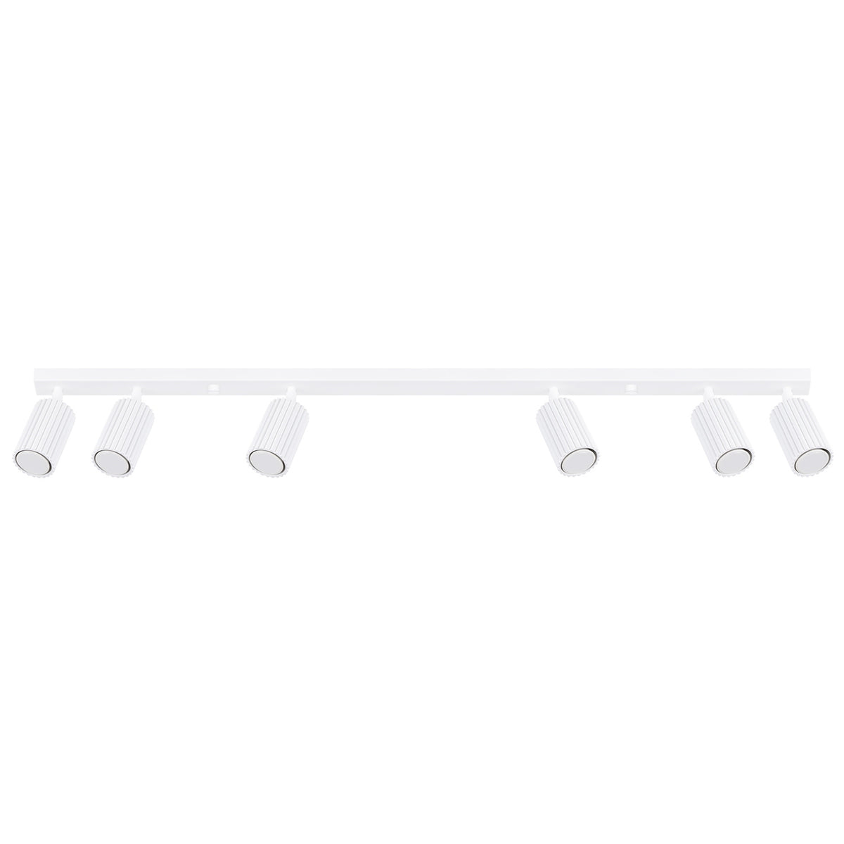 Plafonnier Karbon 6 spots barre blanc, six spots orientables sur leur barre