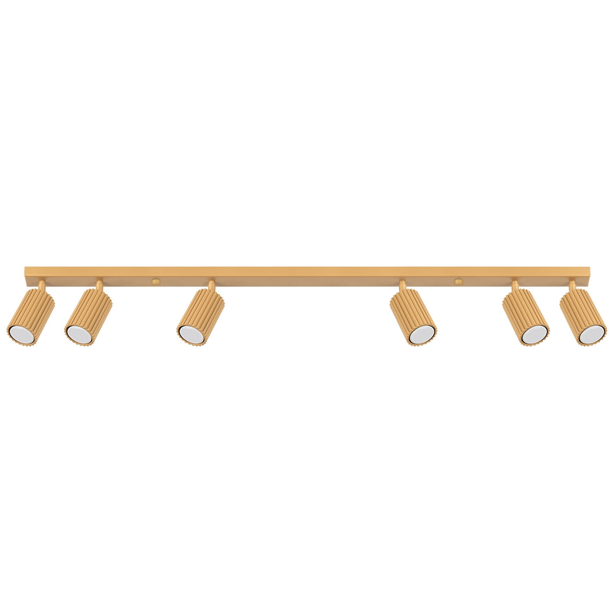 Plafonnier Karbon 6 spots barre doré, six spots orientables sur leur barre