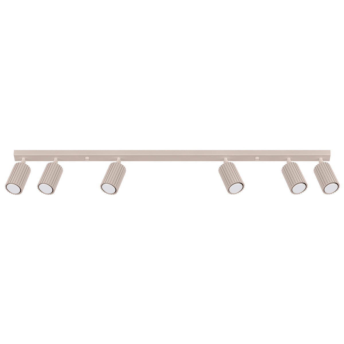 Plafonnier Karbon 6 spots barre taupe, six spots orientables sur leur barre