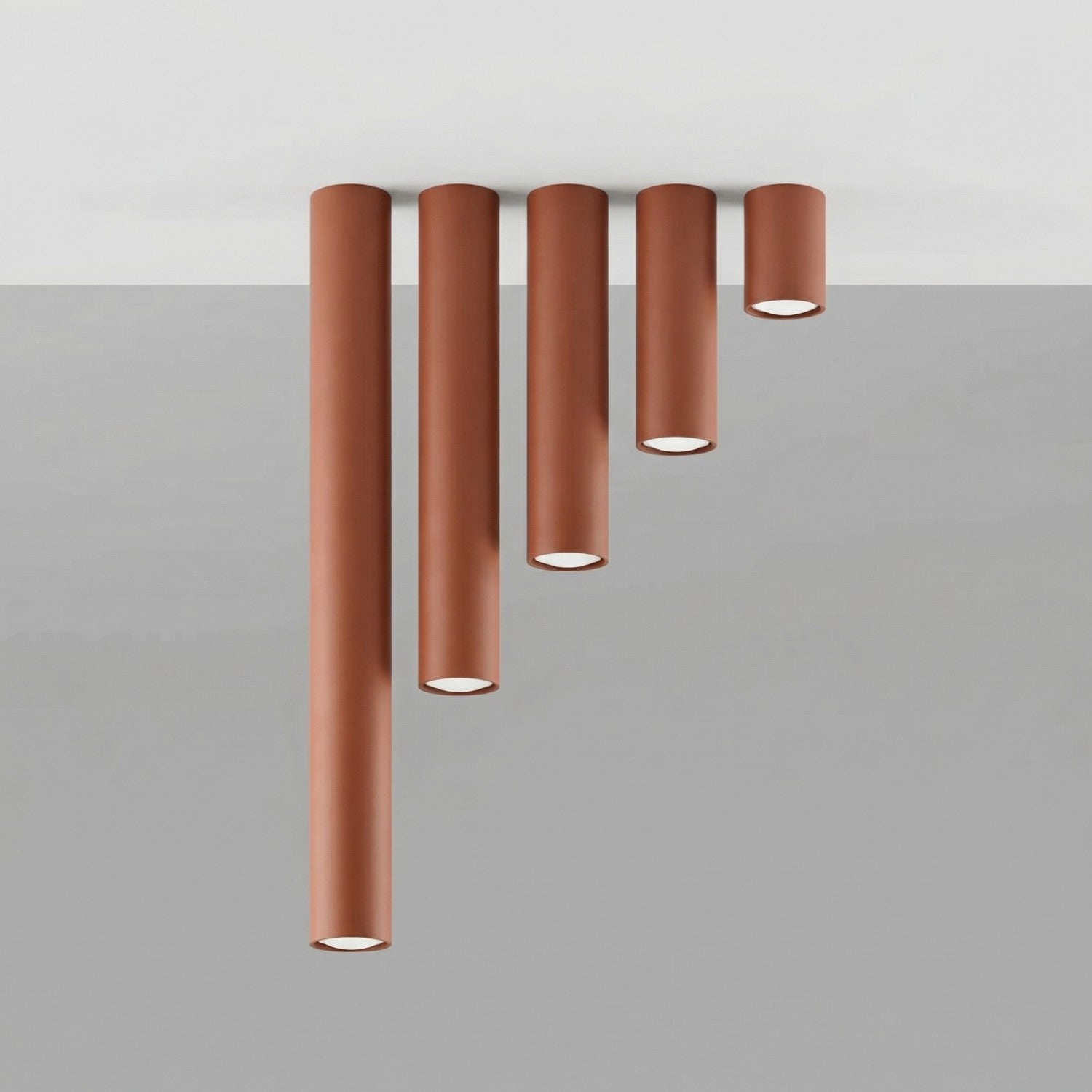 Plafonnier Lagos 10 métal rouge ocre GU10, vue 4