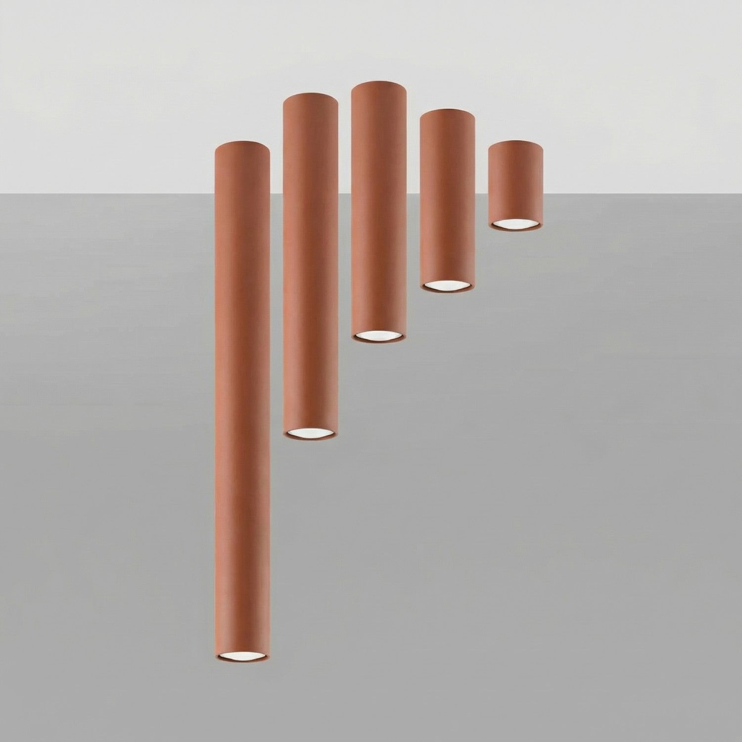 Plafonnier Lagos 10 métal rouge ocre GU10, vue 5