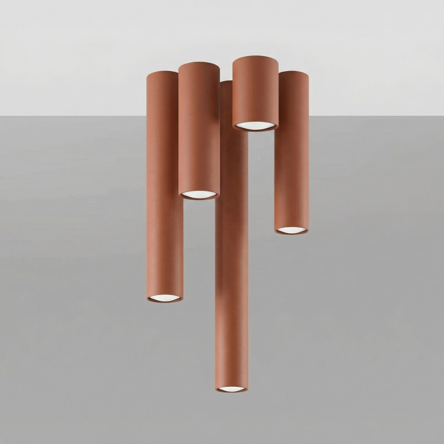 Plafonnier Lagos 10 métal rouge ocre GU10, vue 6