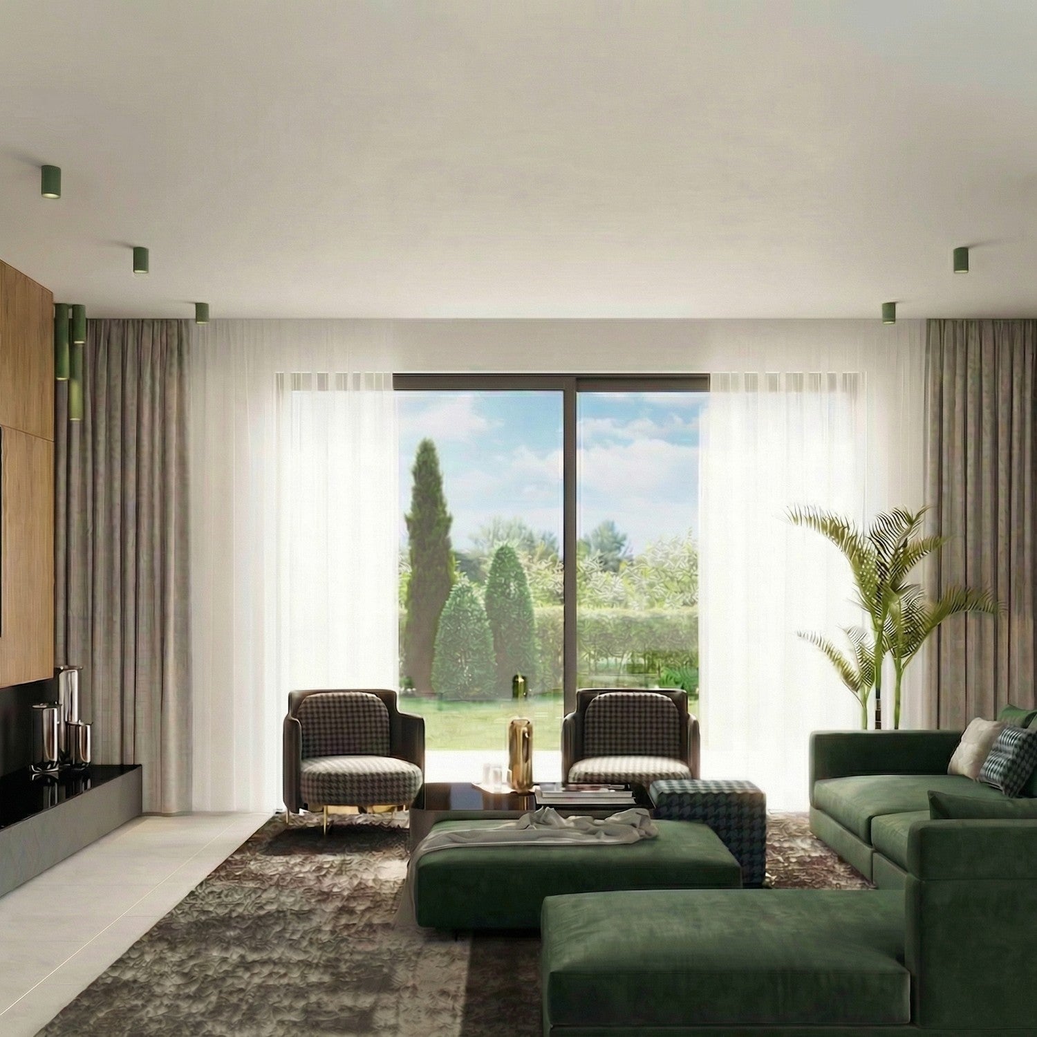Plafonnier Lagos 10 métal vert olive GU10, vue 13