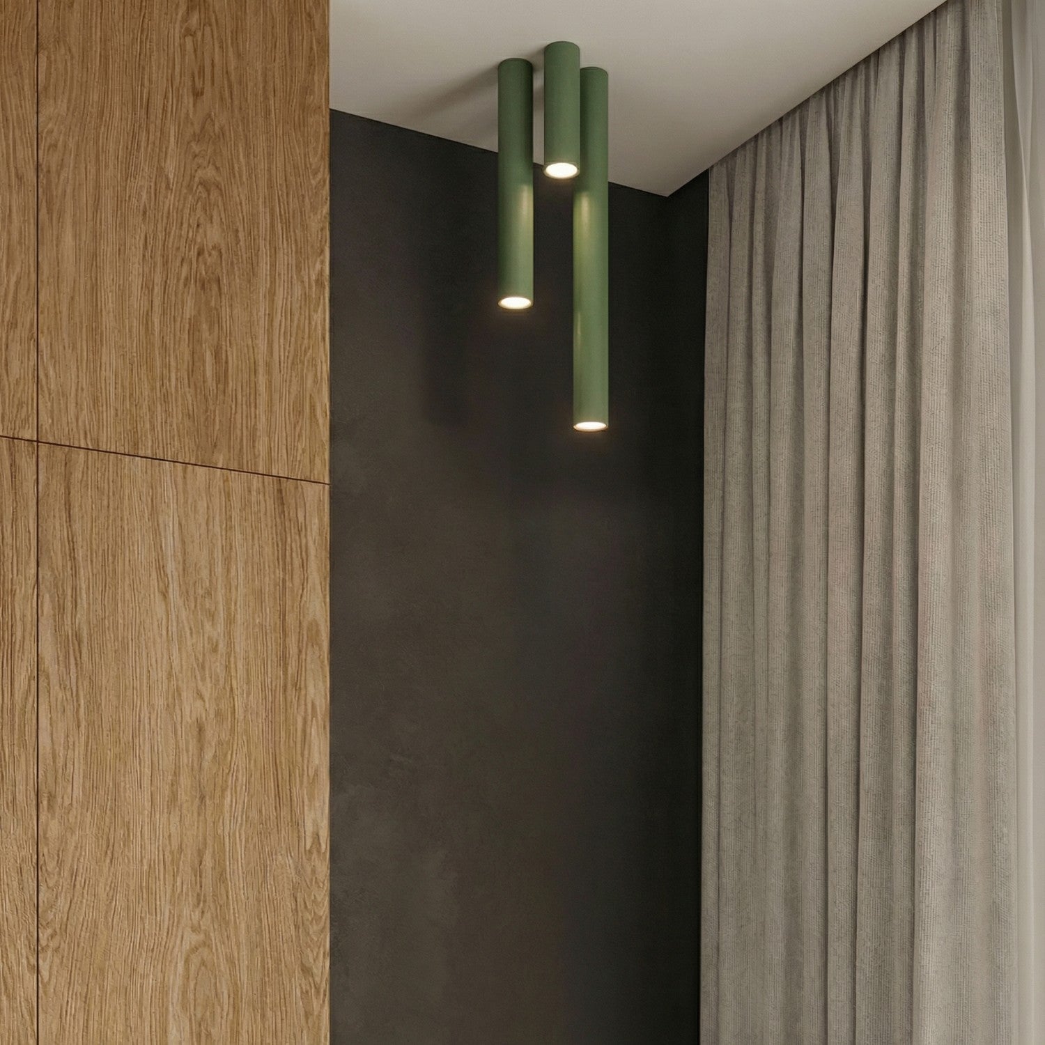 Plafonnier Lagos 10 métal vert olive GU10, vue 15