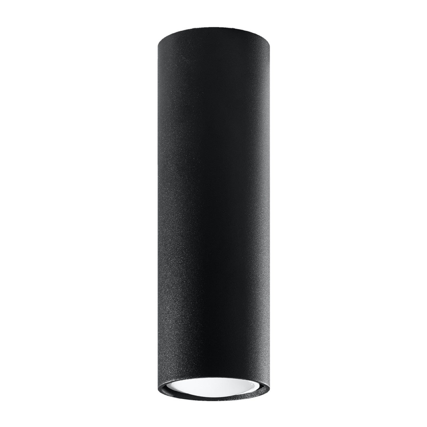 Plafonnier Lagos 20 métal noir, cylindre en acier noir