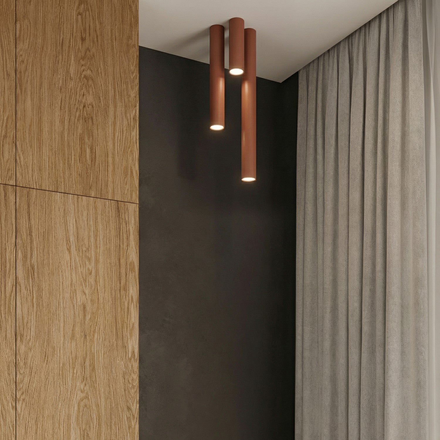 Plafonnier Lagos 20 métal rouge ocre GU10, vue 15