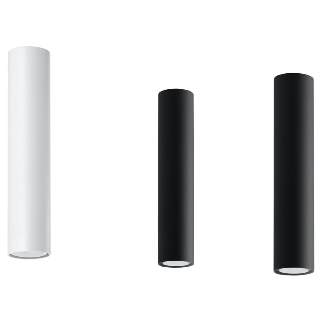 Plafonnier tube Lagos 30 disponible en blanc et noir