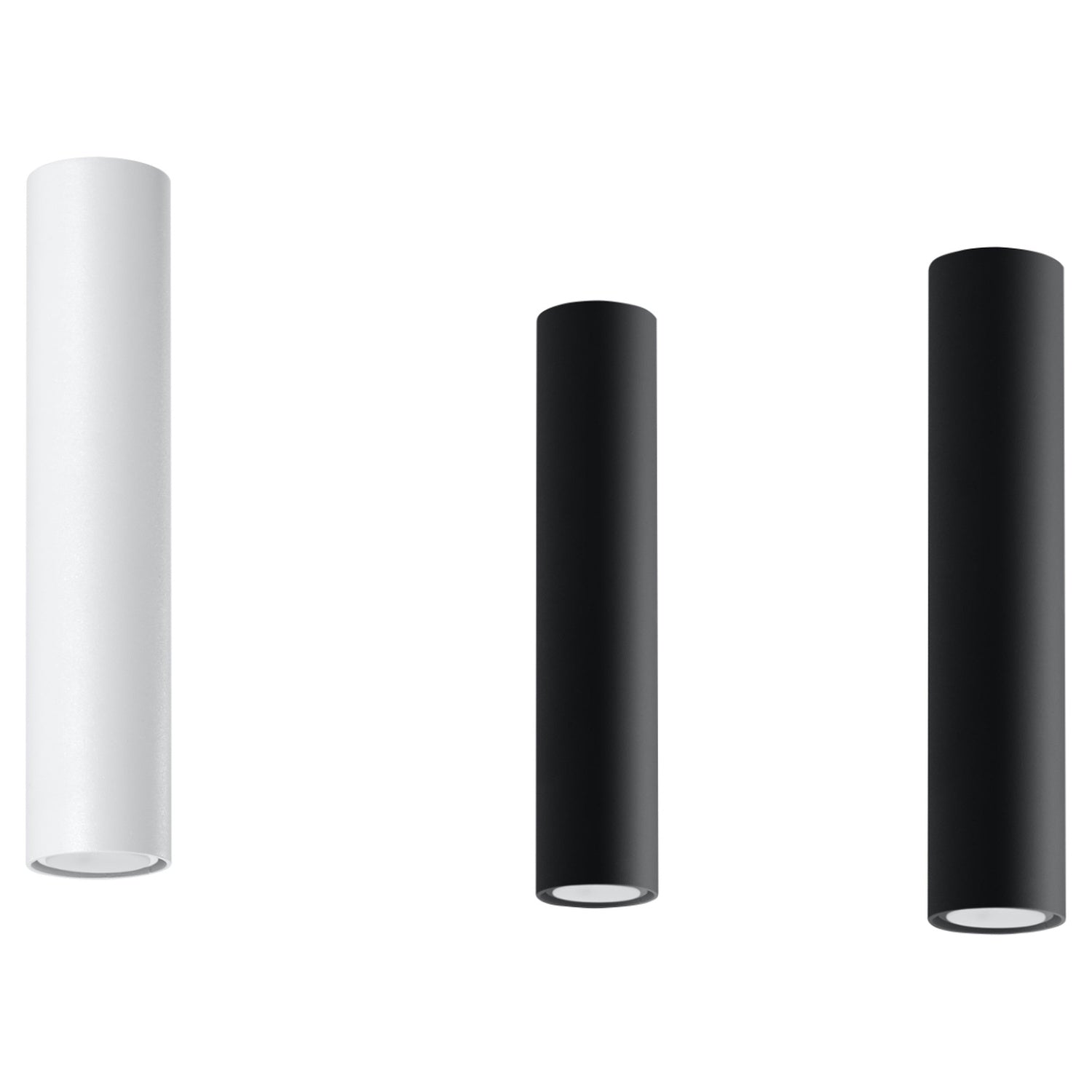 Plafonnier tube Lagos 30 disponible en blanc et noir