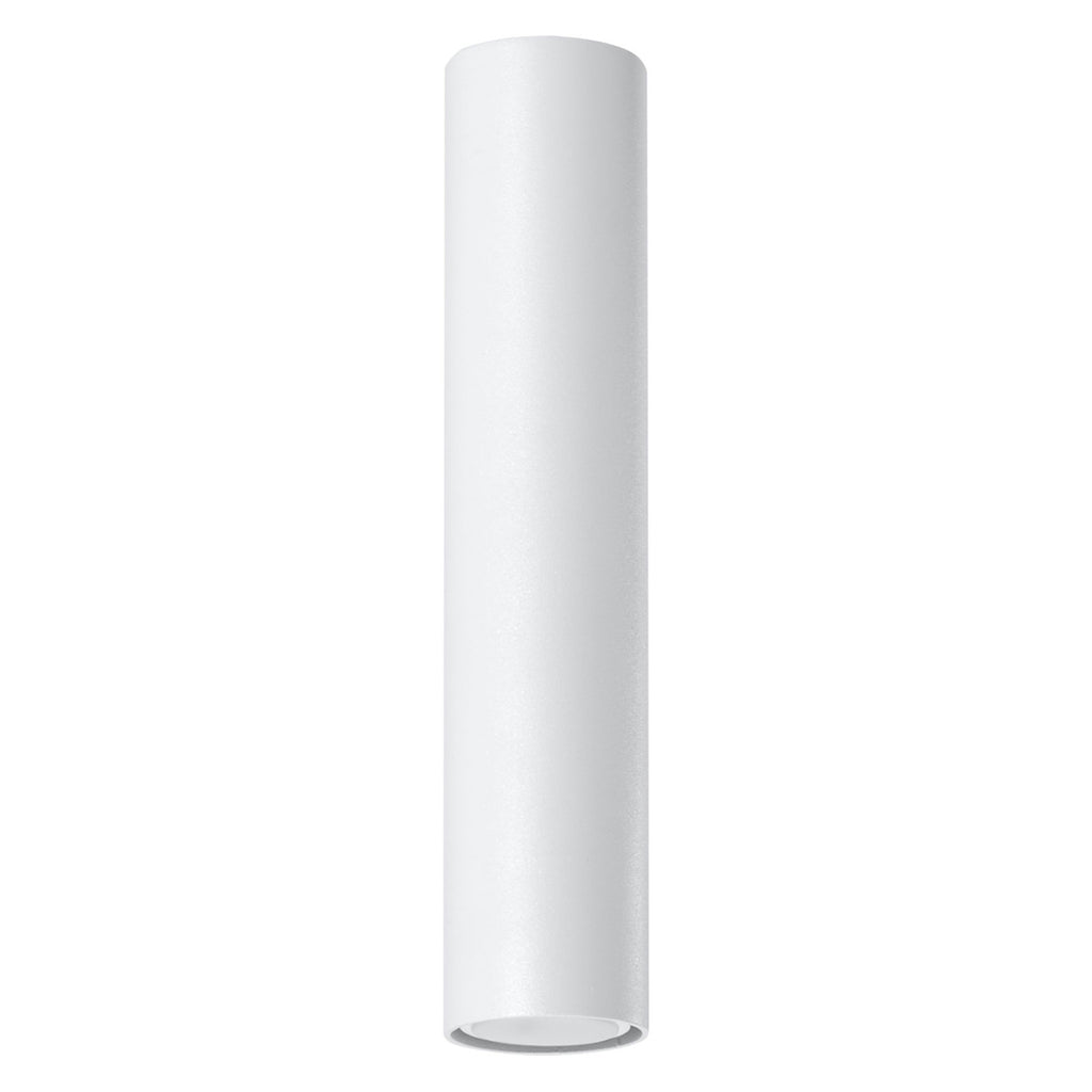 Plafonnier tube Lagos 30 métal blanc, vue de face