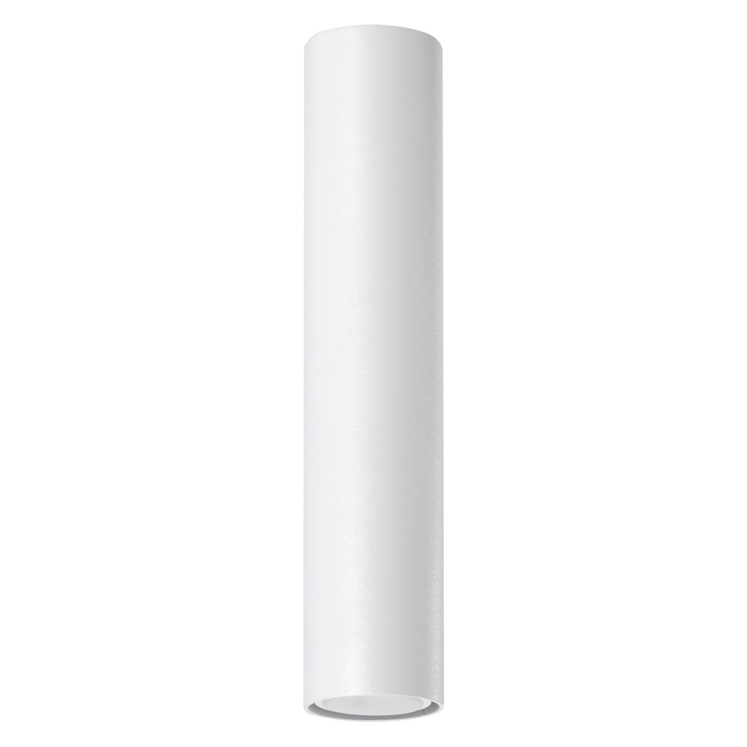Plafonnier tube Lagos 30 métal blanc, vue de face