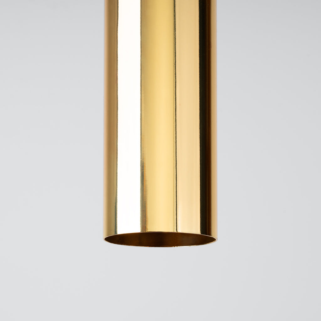 Plafonnier Lagos 30 métal doré poli GU10, détail du tube