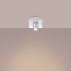 Plafonnier Lagos 3 tubes métal blanc GU10 allumé