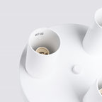 Plafonnier Lagos 3 tubes métal blanc GU10, gros plan allumé