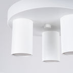 Plafonnier Lagos 3 tubes métal blanc GU10, détail de la structure