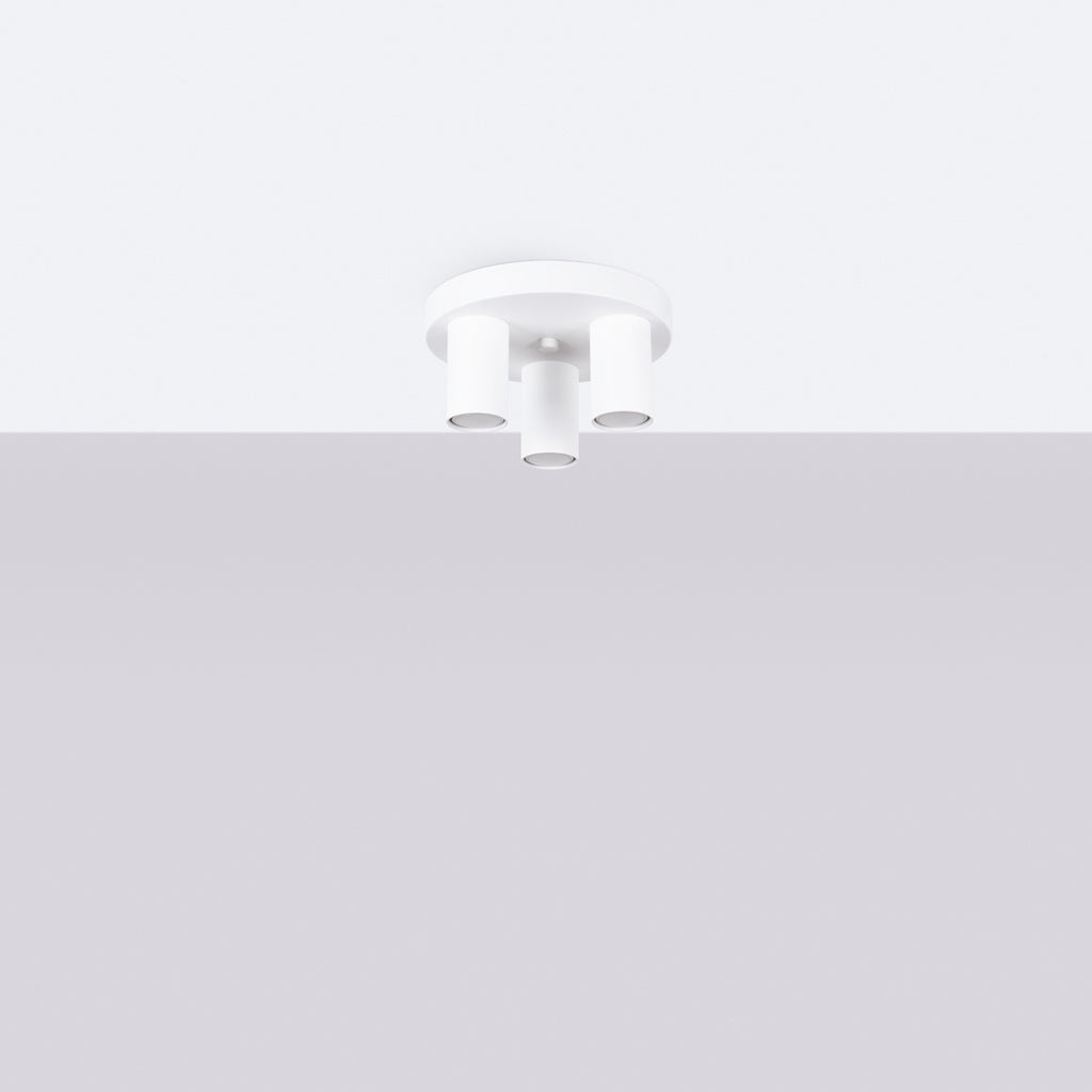 Plafonnier Lagos 3 tubes métal blanc GU10 de profil