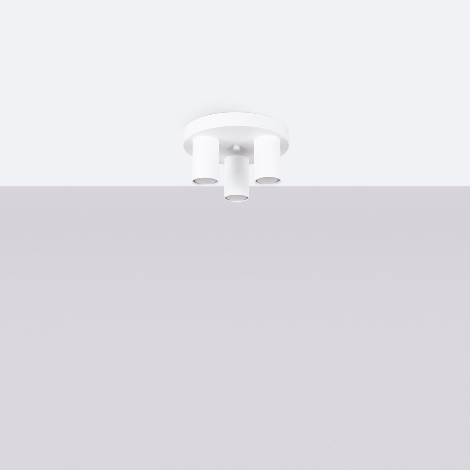 Plafonnier Lagos 3 tubes métal blanc GU10 de profil