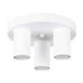 Plafonnier Lagos 3 tubes métal blanc GU10, tubes cylindriques sur platine ronde