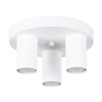 Plafonnier Lagos 3 tubes métal blanc GU10, tubes cylindriques sur platine ronde