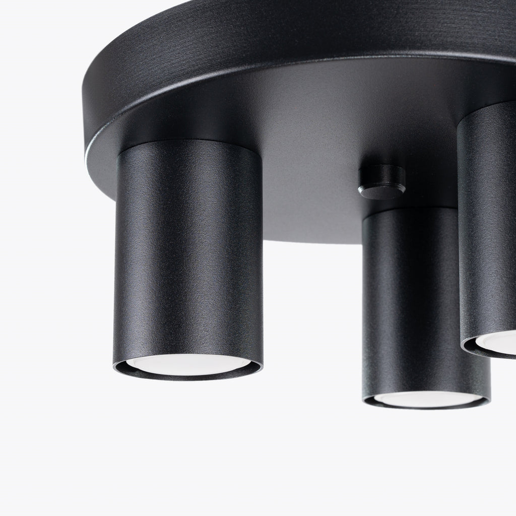 Plafonnier Lagos 3 tubes métal noir GU10 dans un intérieur
