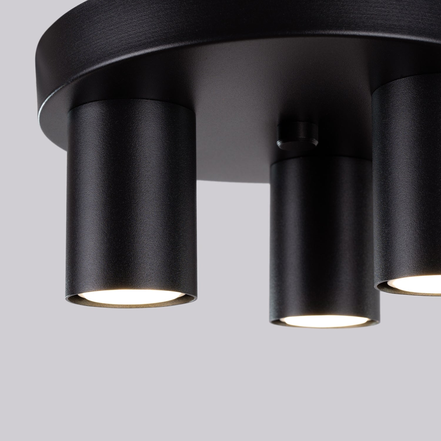 Plafonnier Lagos 3 tubes métal noir GU10, détail de la structure