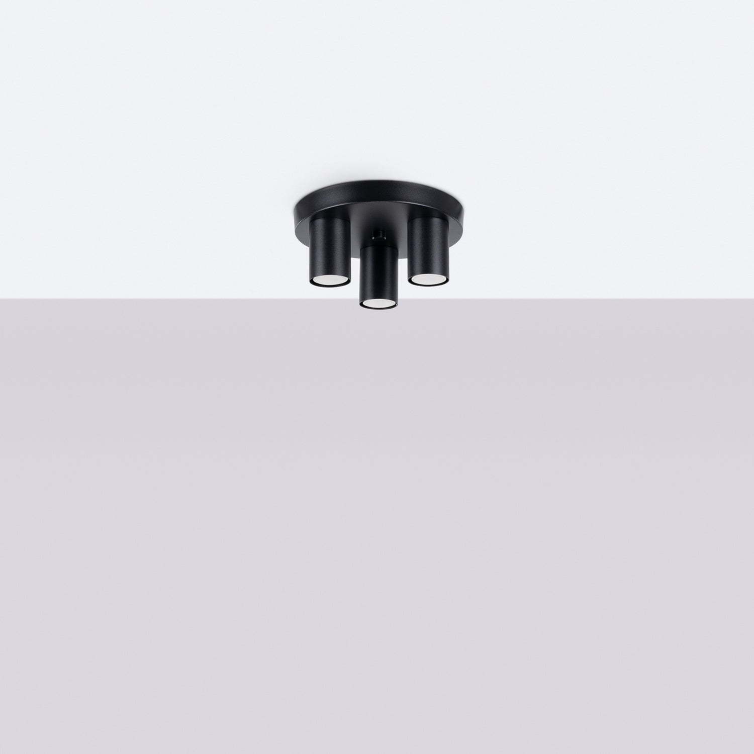 Plafonnier Lagos 3 tubes métal noir GU10 de profil