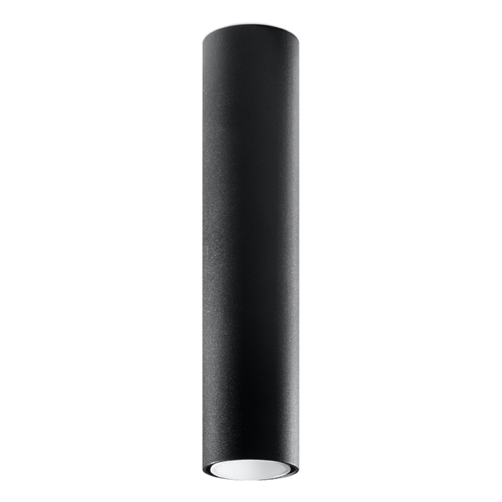 Plafonnier Lagos 40 métal noir, cylindre en acier noir