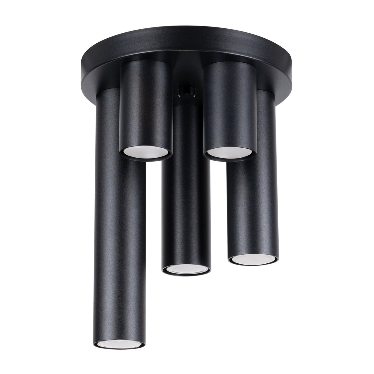 Plafonnier Lagos 5 tubes métal GU10, finition laque noire